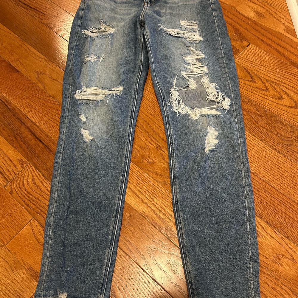 American Eagle Outfitters Ripped Blue Skinny Jeans